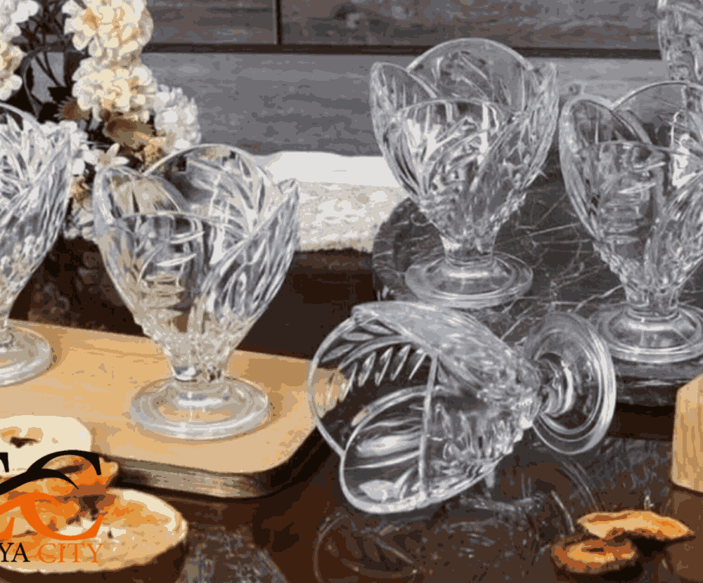 بستنی خوری روبی بلور اصفهان کد 764 کادویی 6 عددی