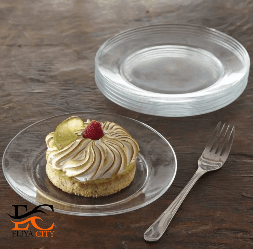 بشقاب تخت 20 نیلوفر بلور اصفهان کد 513 کادویی 6 عددی